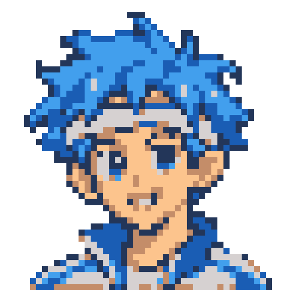Sky-Blue Tousled-Hair Boy — Youthful Anime Portraits patterns