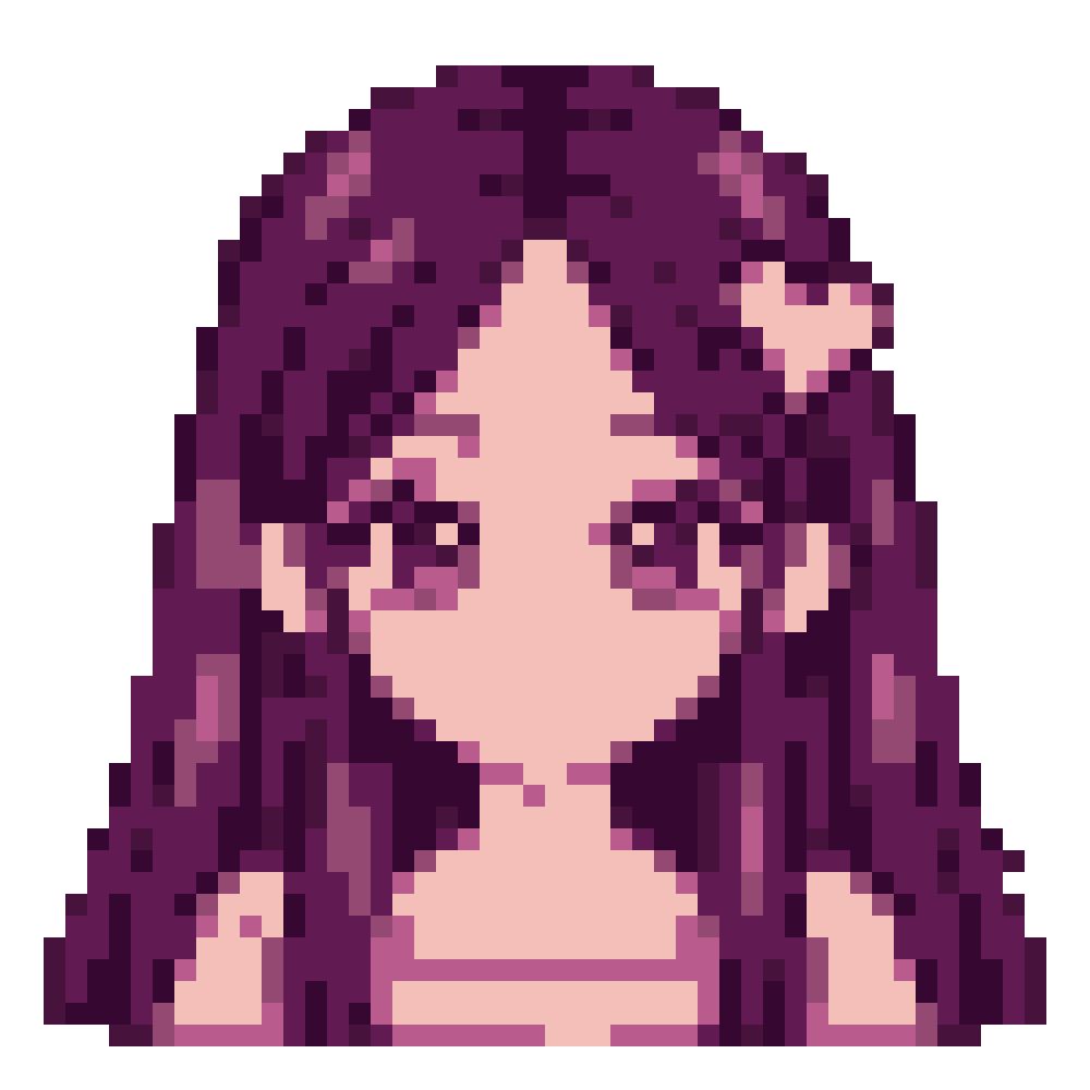 Berry-Purple Long-Haired Girl — Youthful Anime Portraits patterns