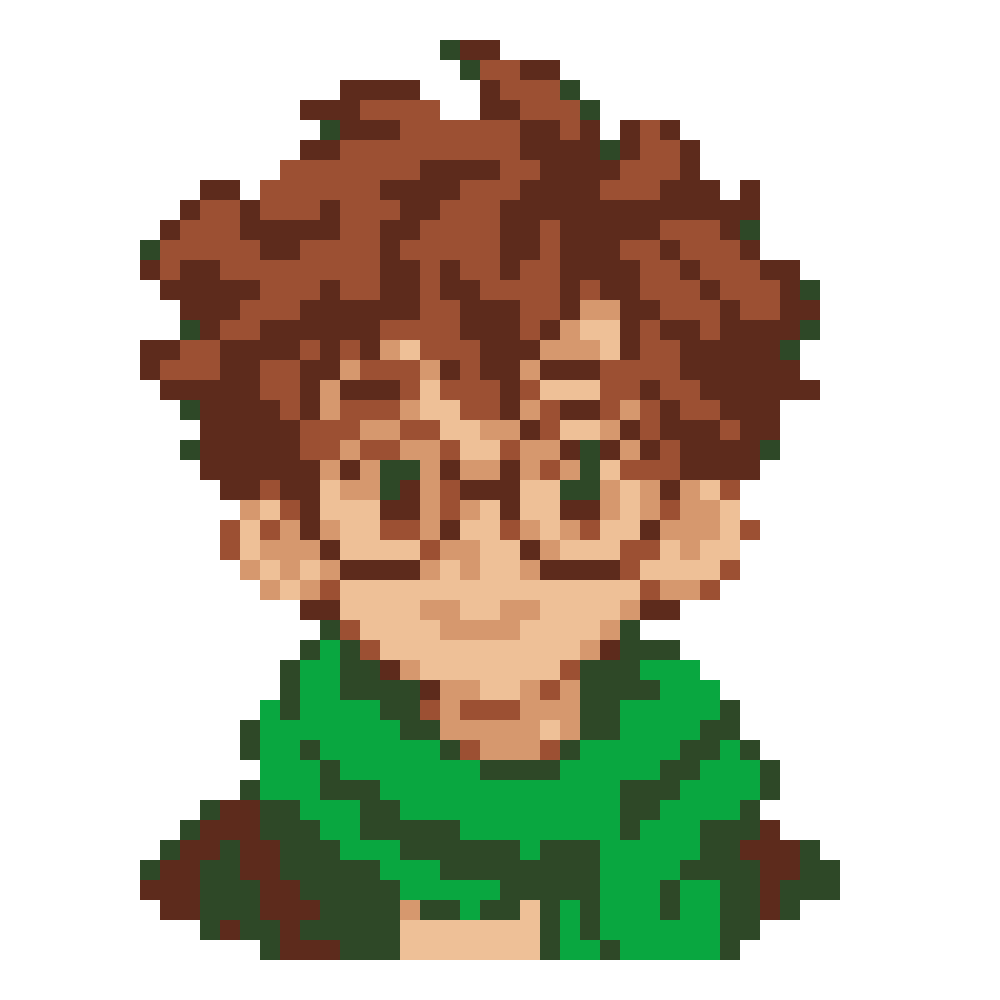Warm-Brown Fluffy-Hair Boy — Youthful Anime Portraits patterns