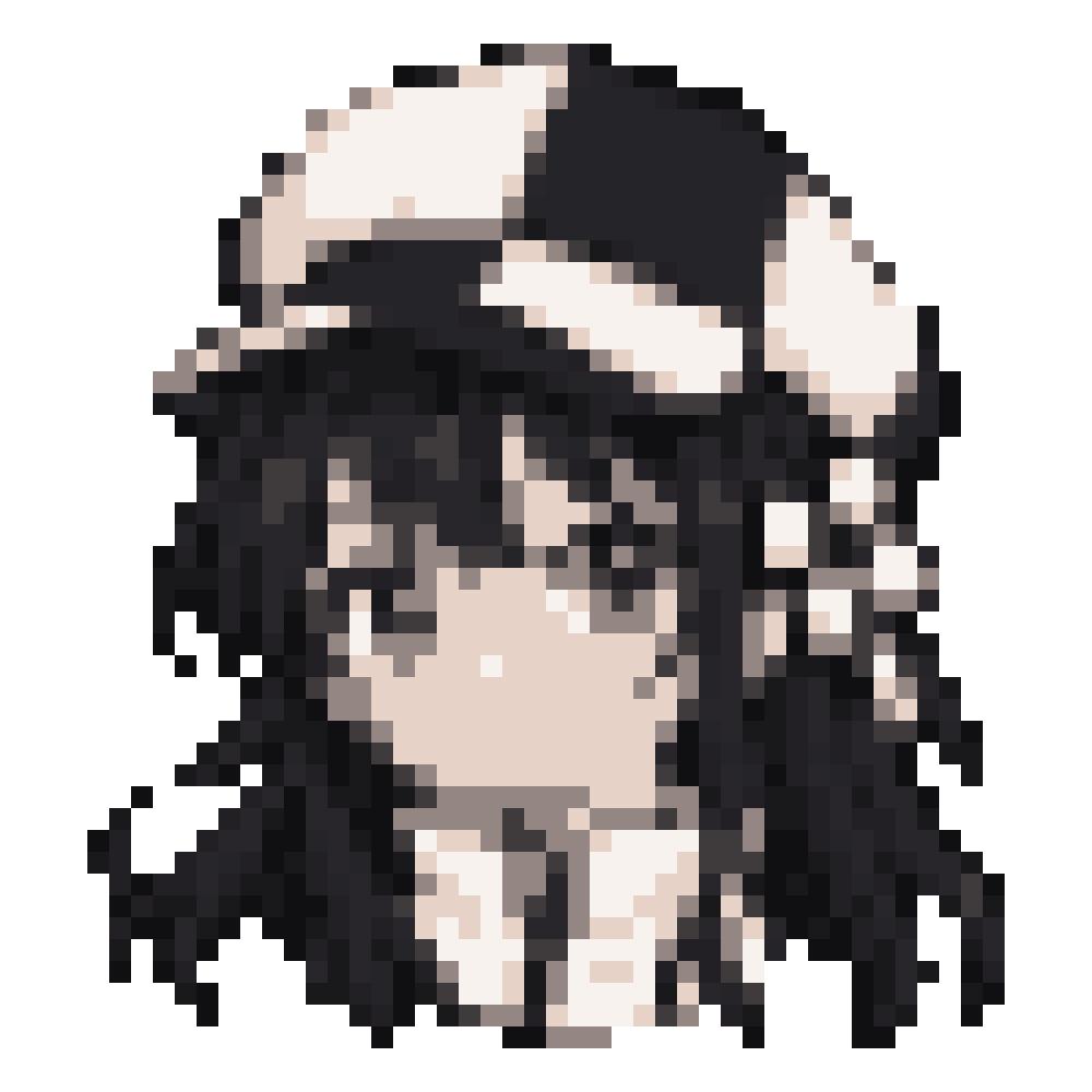 Black-and-White Checkered-Hat Girl — Youthful Anime Portraits patterns