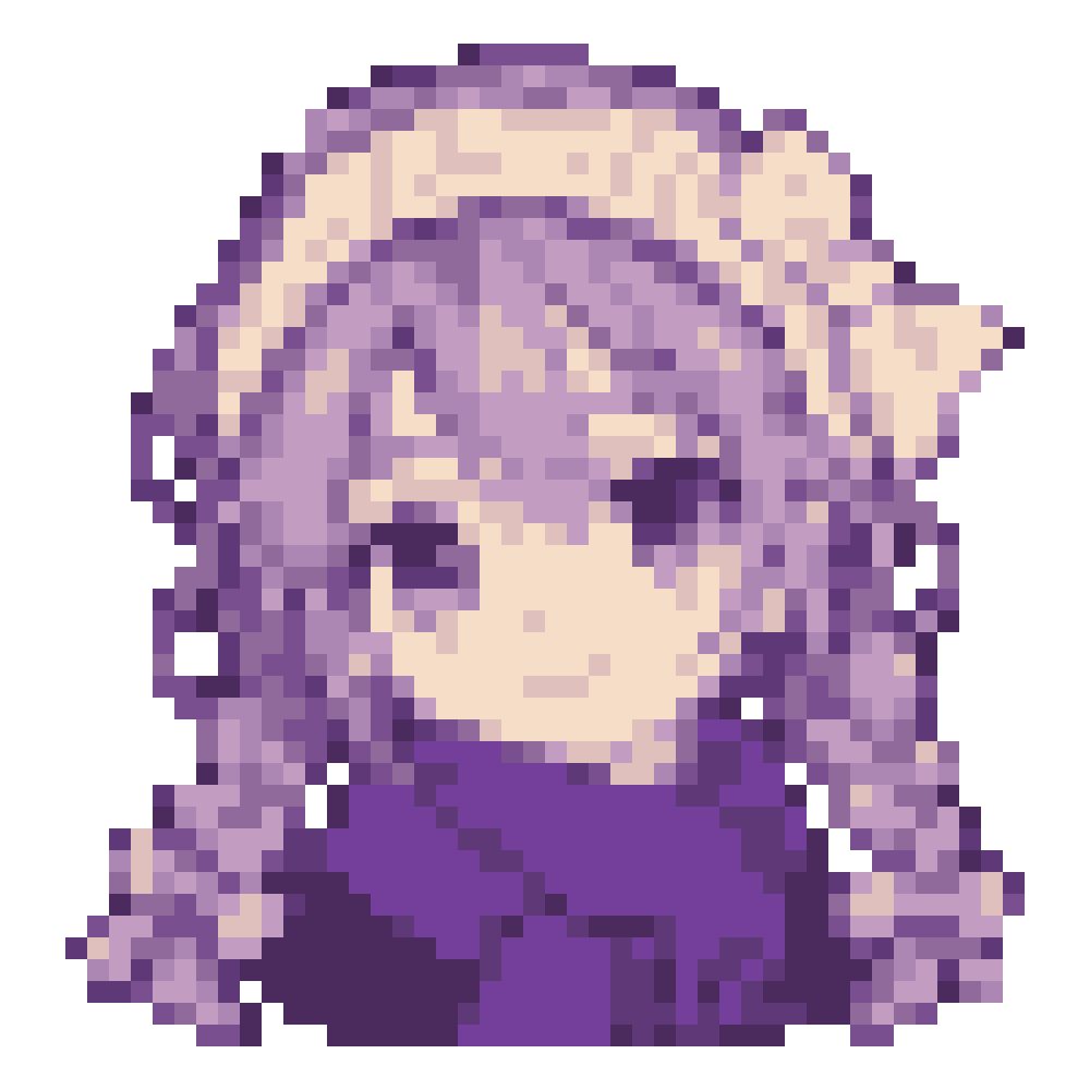 Misty-Purple Braided-Pigtail Girl — Youthful Anime Portraits patterns