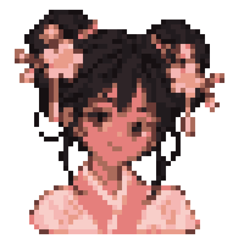 Peach-Blossom Double-Bun Girl — Youthful Anime Portraits patterns