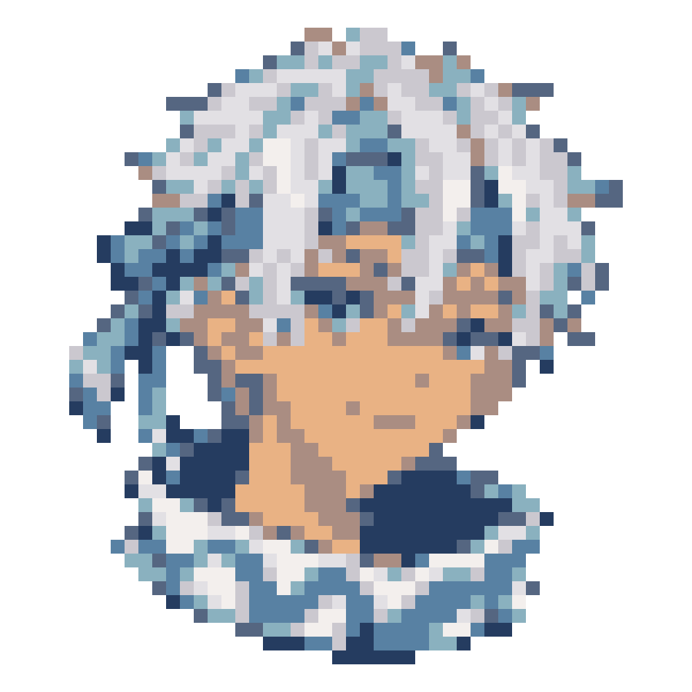 Blue Wave-Pattern-Collar Boy — Youthful Anime Portraits patterns