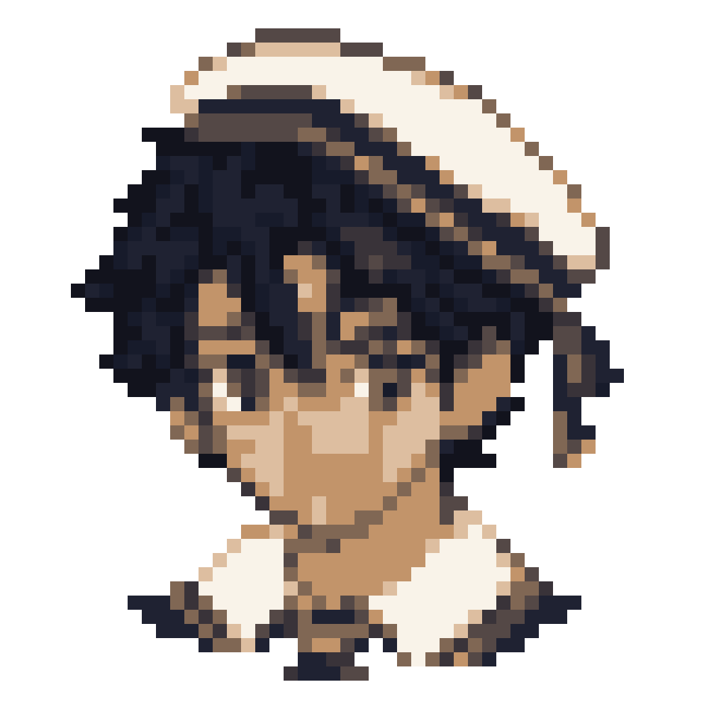 Blue-and-Gold Sailor-Cap Boy — Youthful Anime Portraits patterns