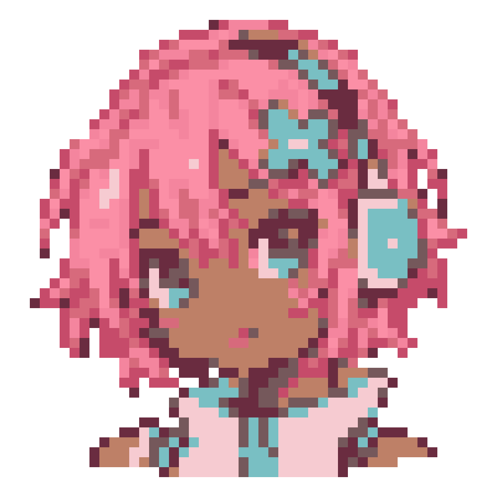 Teal-and-Pink Comms-Headset Girl — Youthful Anime Portraits patterns