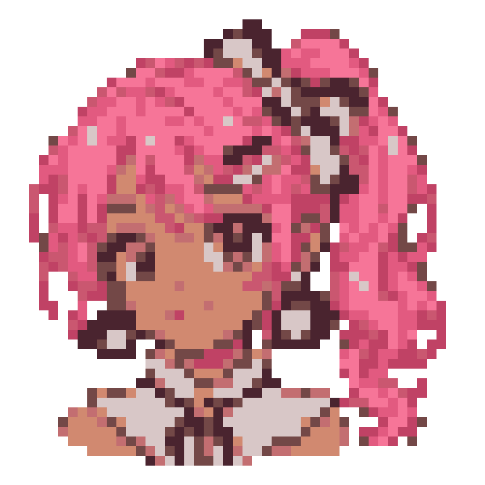 Pink-Haired Disc-Earring Girl — Youthful Anime Portraits patterns