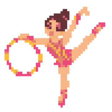 Gymnast with Hoop — Kawaii Characters patterns