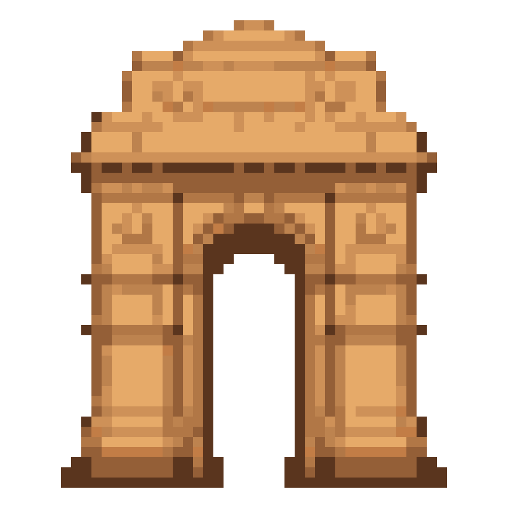 India Gate — Pixel World Tour patterns